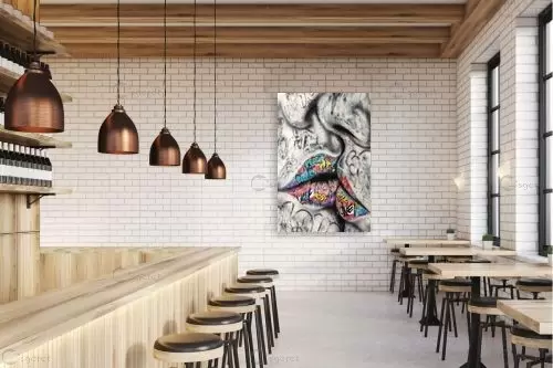 נשיקה חמה פופ ארט – Artpicked Modern | תמונה לקיר בסגנון אורבני