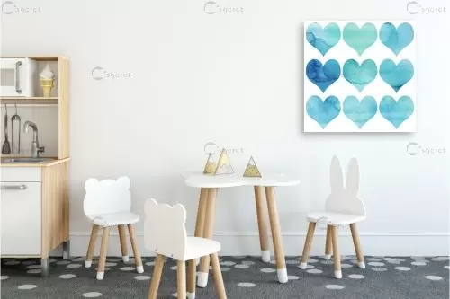 אקוורל לבבות – Artpicked | תמונה לקיר בסגנון מודרני