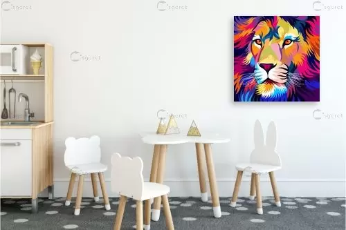 אריה צבעוני - Artpicked Modern - תמונות לחדרי ילדים חדרי ילדים  - מק''ט: 376431