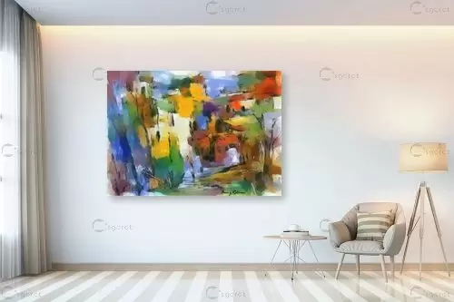 אבסטרקט אורבני – בן רוטמן | תמונה לקיר בסגנון כפרי