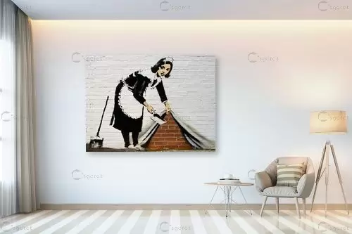 Sweeper - בנקסי - תמונות אורבניות לסלון אומנות רחוב גרפיטי ציורי קיר  - מק''ט: 240056