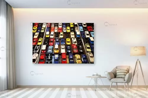 מכוניות בשלל צבעים - משה יפה - תמונות לסלון מודרני  - מק''ט: 242377