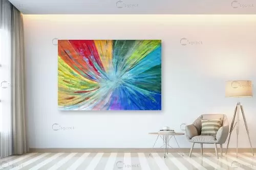 קשת של צבעים - אירית שרמן-קיש - תמונות צבעוניות לחדר שינה אבסטרקט רקעים צורות תבניות מופשטות  - מק''ט: 259861