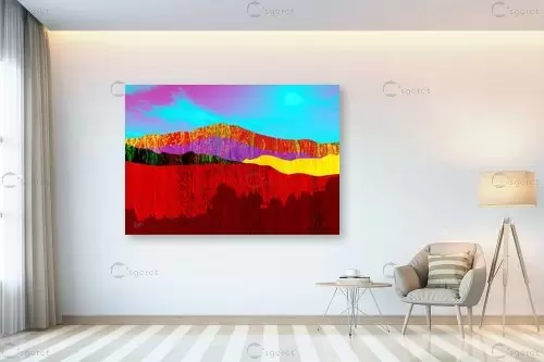 נוף הרים 2 - רוזה לשצ'ינסקי - תמונות צבעוניות לסלון אבסטרקט מודרני תמונות בחלקים  - מק''ט: 285118
