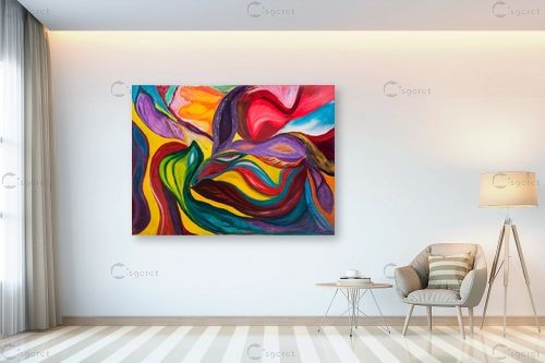 מחול הצבעים - אסתר חן-ברזילי - אבסטרקט רקעים צורות תבניות מופשטות  - מק''ט: 306248