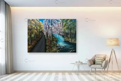 והיה כעץ שתול על פלגי מים – מזל בוכריס | תמונה לקיר בסגנון כפרי