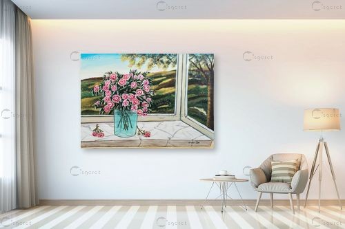 אגרטל פרחים – מזל בוכריס | תמונה לקיר בסגנון כפרי