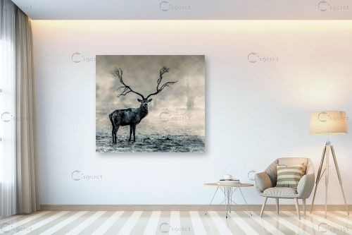 האייל עם קרני העץ – Artpicked | תמונה לקיר בסגנון סוריאליסטי