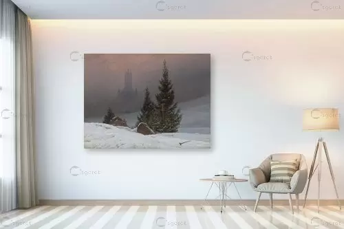 Winter Landscape Crurch - קספר דויד פרידריך - תמונות לפינת אוכל קלאסית  - מק''ט: 352769