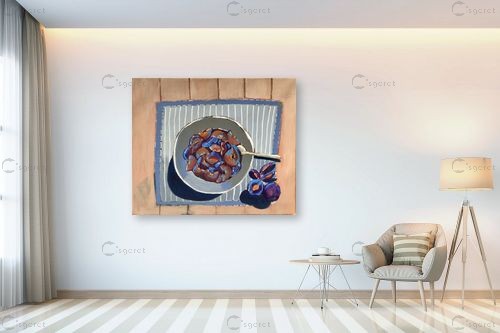 Still life with plums – MMB Art Studio | תמונה לקיר בסגנון מודרני