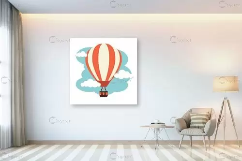 עפים לעננים עם כדור פורח - Artpicked Modern - תמונות לחדרי ילדים חדרי ילדים  - מק''ט: 376416