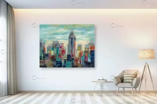 מנהטן ניויורק סקייליין צבעוני – Silvia Vassileva | תמונה לקיר בסגנון מ