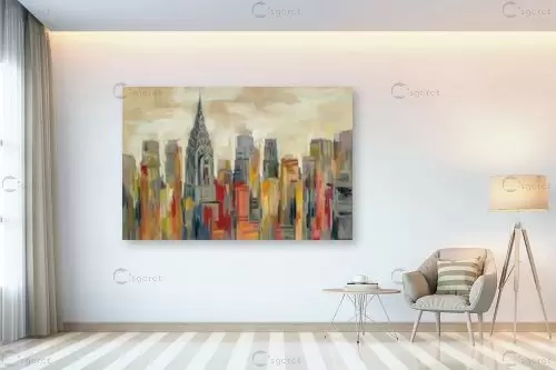 מנהטן ניו יורק צבעוני - Silvia Vassileva - תמונות אורבניות לסלון  - מק''ט: 385401