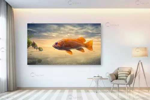 דג זהב סוריאליזם - Artpicked - תמונות השראה למשרד סוריאליסטי  - מק''ט: 390646