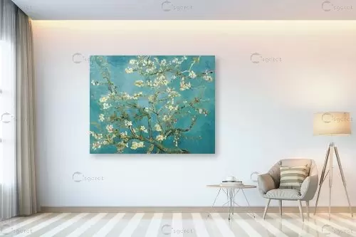 פריחת השקד - Almond Blossom - וינסנט ואן גוך - תמונות וינטג' לסלון אבסטרקט פרחוני ובוטני  - מק''ט: 392438