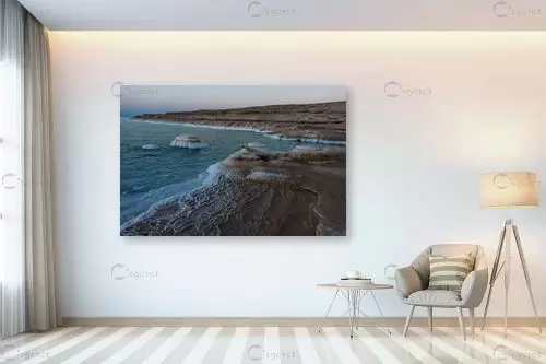חוף ים המלח - ורד גלעדי - תמונות ים ושמים לסלון נופים יפים  - מק''ט: 438383