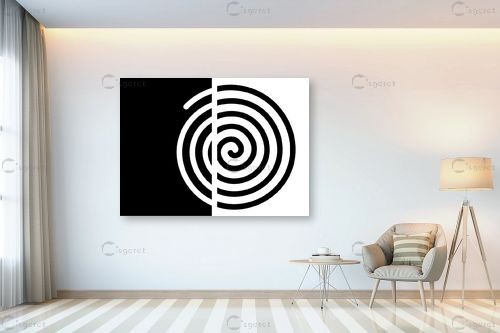 שבלול שחור לבן - אתי דגוביץ' - תמונות בסגנון גיאומטרי אבסטרקט מודרני  - מק''ט: 99088