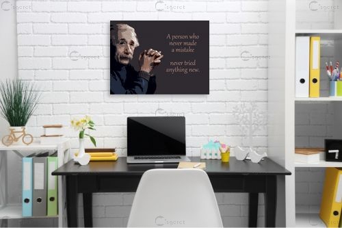Albert Einstein Quote - מסגרת עיצובים - תמונות לחדר שינה נוער טיפוגרפיה דקורטיבית  - מק''ט: 240817