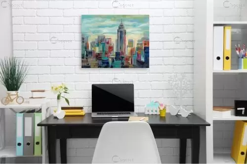 מנהטן ניויורק סקייליין צבעוני – Silvia Vassileva | תמונה לקיר בסגנון מ