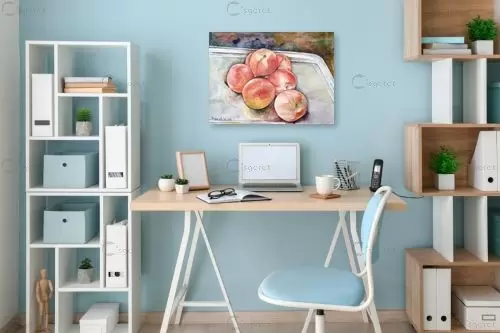 אפרסקים – חיה וייט | תמונה לקיר בסגנון כפרי