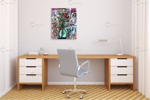 פרחים באגרטל זכוכית – בן רוטמן | תמונה לקיר