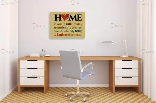 Home Where Love Resides - מסגרת עיצובים - מדבקות קיר משפטי השראה טיפוגרפיה דקורטיבית  - מק''ט: 240706