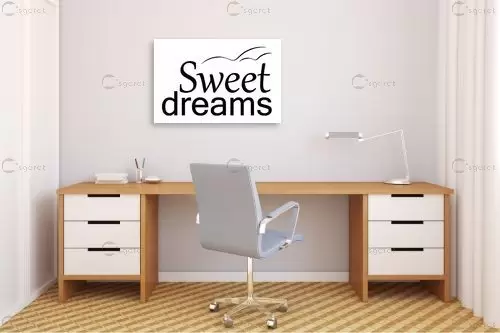 Sweet dreams - מסגרת עיצובים - תמונות לחדר שינה מינימליסטי טיפוגרפיה דקורטיבית  - מק''ט: 241023