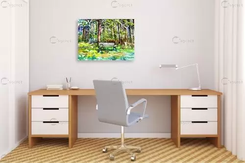 ספסל ביער - חיה וייט - צבעי מים  - מק''ט: 261355