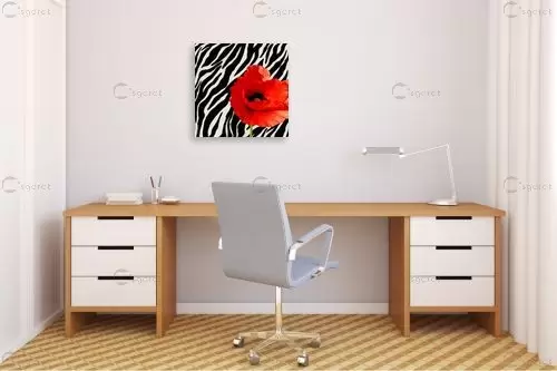 אדום-שחור-לבן - בתיה שגיא - תמונות רומנטיות לחדר שינה אבסטרקט פרחוני ובוטני סטים בסגנון מודרני  - מק''ט: 70616