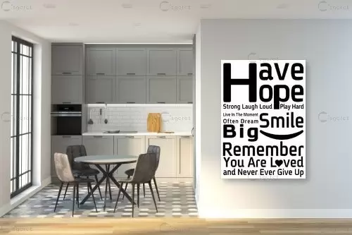 Have Hope 1 - מסגרת עיצובים - תמונות השראה למשרד טיפוגרפיה דקורטיבית  - מק''ט: 218810