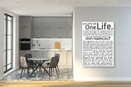 One life 2 - מסגרת עיצובים - תמונות השראה למשרד טיפוגרפיה דקורטיבית  - מק''ט: 218817