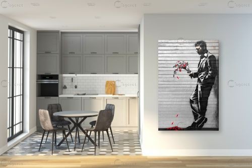 Hells kitchen - בנקסי - תמונות אורבניות לסלון אומנות רחוב גרפיטי ציורי קיר  - מק''ט: 240030