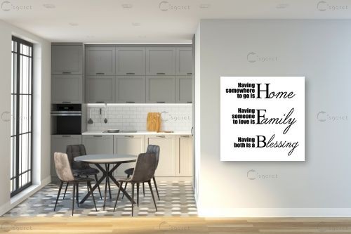 Home Family Blessing - מסגרת עיצובים - מדבקות קיר משפטי השראה טיפוגרפיה דקורטיבית  - מק''ט: 240689