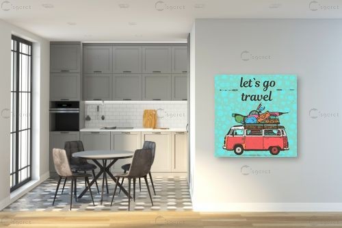 נוסעים לטייל וינטג&#039; צבעוני – Artpicked Modern | תמונה לקיר בסגנון מודר
