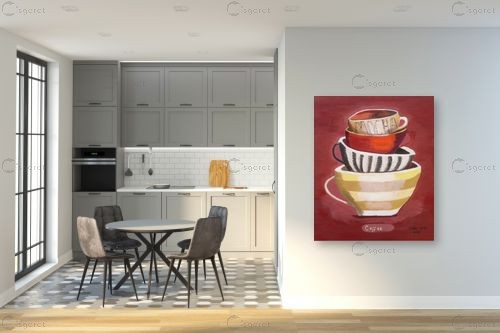 קפה קפה – ורד אופיר | תמונה לקיר בסגנון מודרני