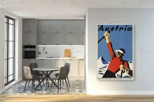 אוסטריה סקי רטרו - Artpicked Modern - פוסטרים בסגנון וינטג' כרזות וינטג' של מקומות בעולם  - מק''ט: 438946