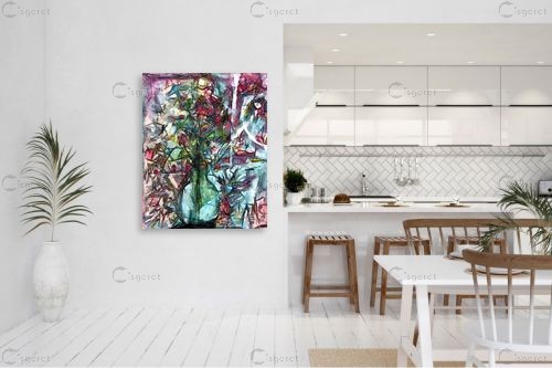 פרחים באגרטל זכוכית – בן רוטמן | תמונה לקיר