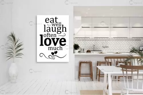 Eat Well - מסגרת עיצובים - תמונות למטבח מודרני טיפוגרפיה דקורטיבית  - מק''ט: 240973