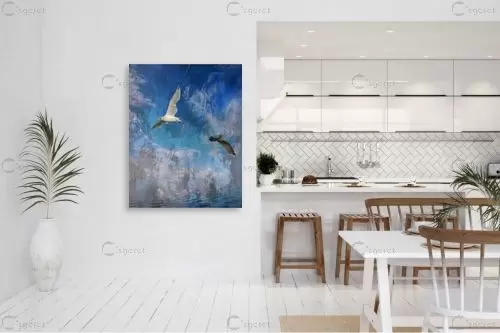 שחפים - Artpicked - תמונות ים ושמים לסלון סטים בסגנון מודרני  - מק''ט: 333772