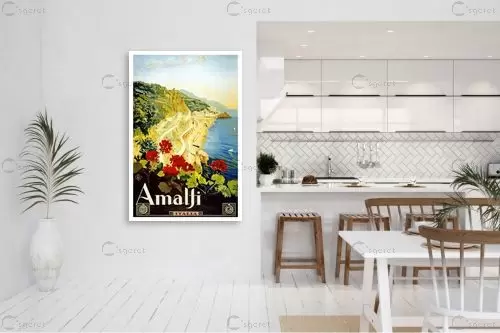 Amalti איטליה - Artpicked Modern - תמונות לפינת אוכל רטרו וינטג' פוסטרים בסגנון וינטג' כרזות וינטג' של מקומות בעולם  - מק''ט: 438968