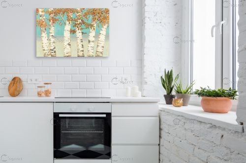 עלי שלכת בזהב – James Wiens | תמונה לקיר בסגנון מודרני