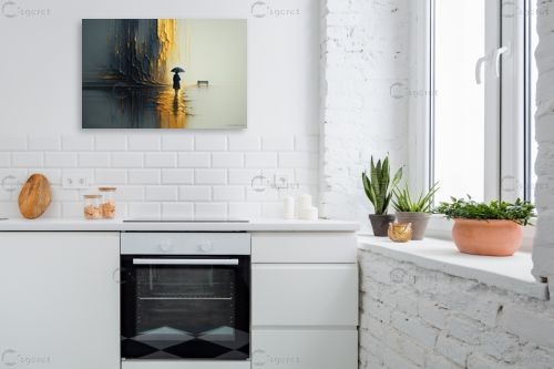 גשם מוזהב – יובל אמיר | תמונה לקיר בסגנון סוריאליסטי