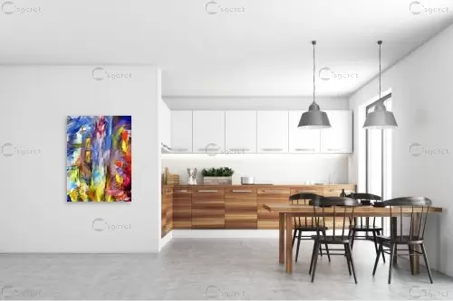 יש אור בבית - בן רוטמן - תמונות צבעוניות לסלון אבסטרקט רקעים צורות תבניות מופשטות  - מק''ט: 218870