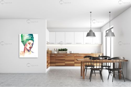 אשה בירוק – Aimee Del Valle | תמונה לקיר בסגנון מודרני