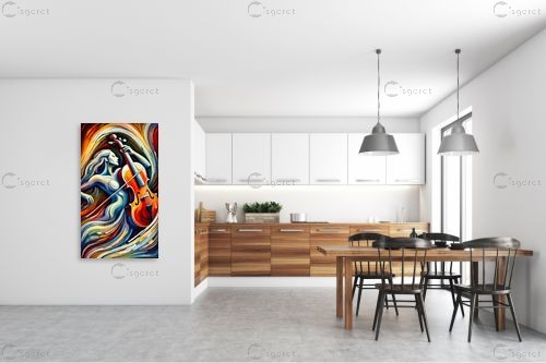 מלחינת הרוח - ניגון הנפש  – יובל אמיר | תמונה לקיר בסגנון מופשט