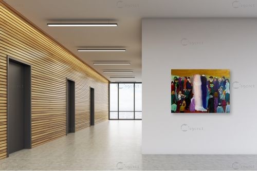 חתונה חסידית – אסתר חן-ברזילי | תמונה לקיר בסגנון צבעוני