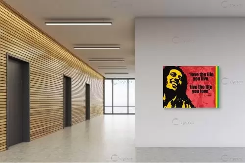 Bob Marley Quote - מסגרת עיצובים - תמונות לחדר שינה נוער טיפוגרפיה דקורטיבית  - מק''ט: 240823