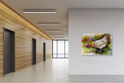 תרנגולת – חיה וייט | תמונה לקיר בסגנון כפרי