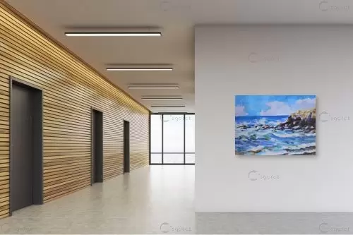 גלים - נטליה ברברניק - תמונות ים ושמים לסלון צבעי מים  - מק''ט: 330525