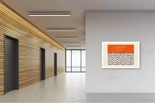 נורדי גיאומטרי 807 - Artpicked Modern - סלון בסגנון מינימליסטי מופשט גיאומטרי קווים סטים בסגנון גיאומטרי  - מק''ט: 376238
